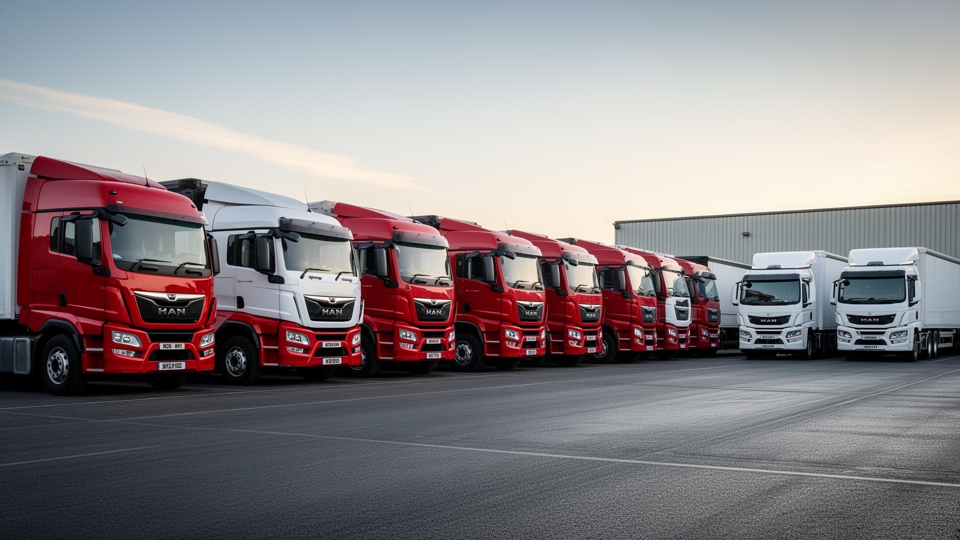 AJH Haulage fleet at the depot